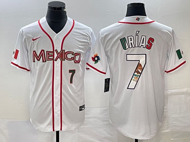 Men 2023 World Cub Mexico #7 Urias White Nike MLB Jersey69->more jerseys->MLB Jersey